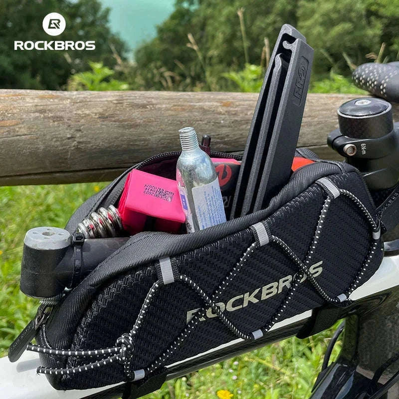 Waterproof Bike Frame Bag 1L Ultralight Front Tube Storage-039BK  1L