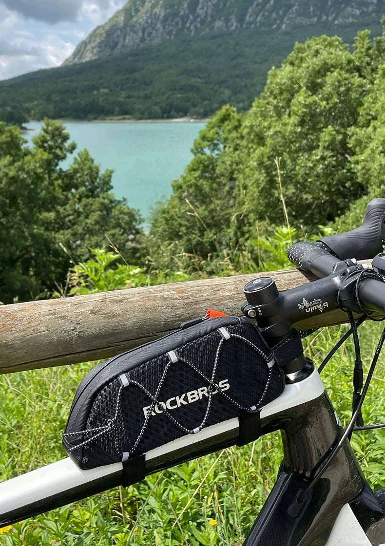 Waterproof Bike Frame Bag 1L Ultralight Front Tube Storage-039BK  1L
