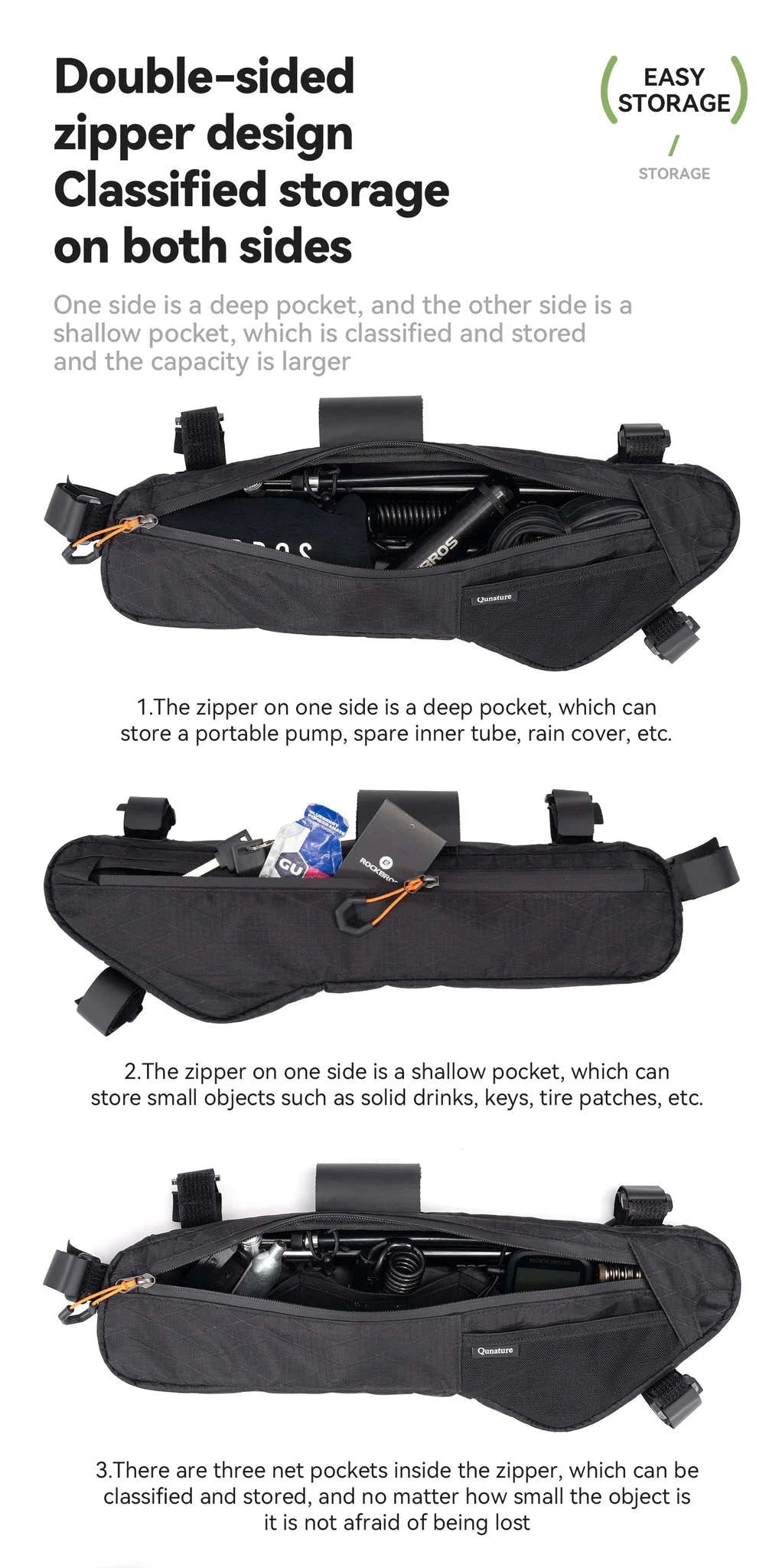 Waterproof Bike Frame Bag Large Capacity Cycling Storage Pack-30180027-KQ-5.0L