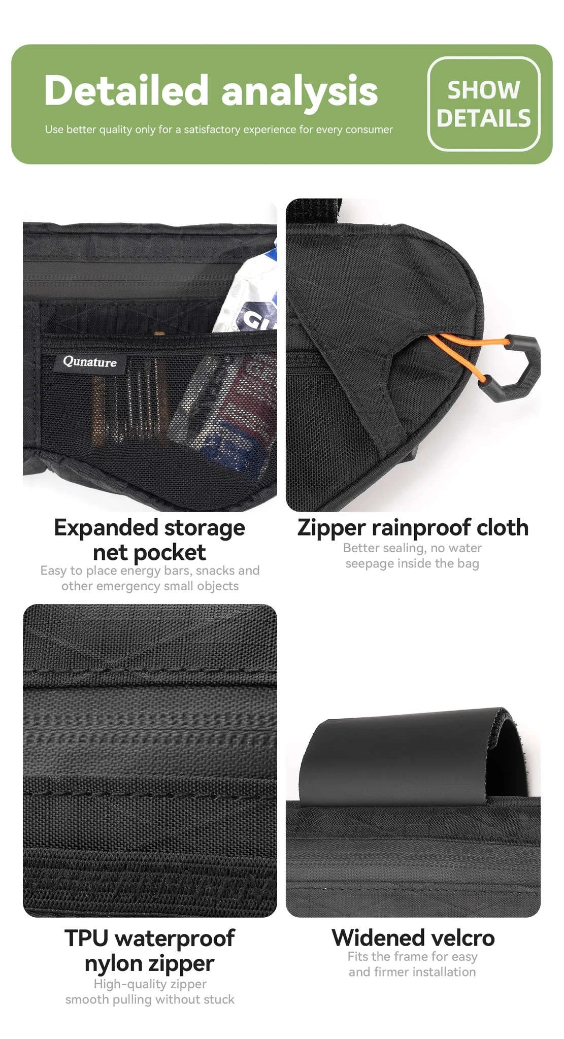 Waterproof Bike Frame Bag Large Capacity Cycling Storage Pack-30180027-KQ-5.0L