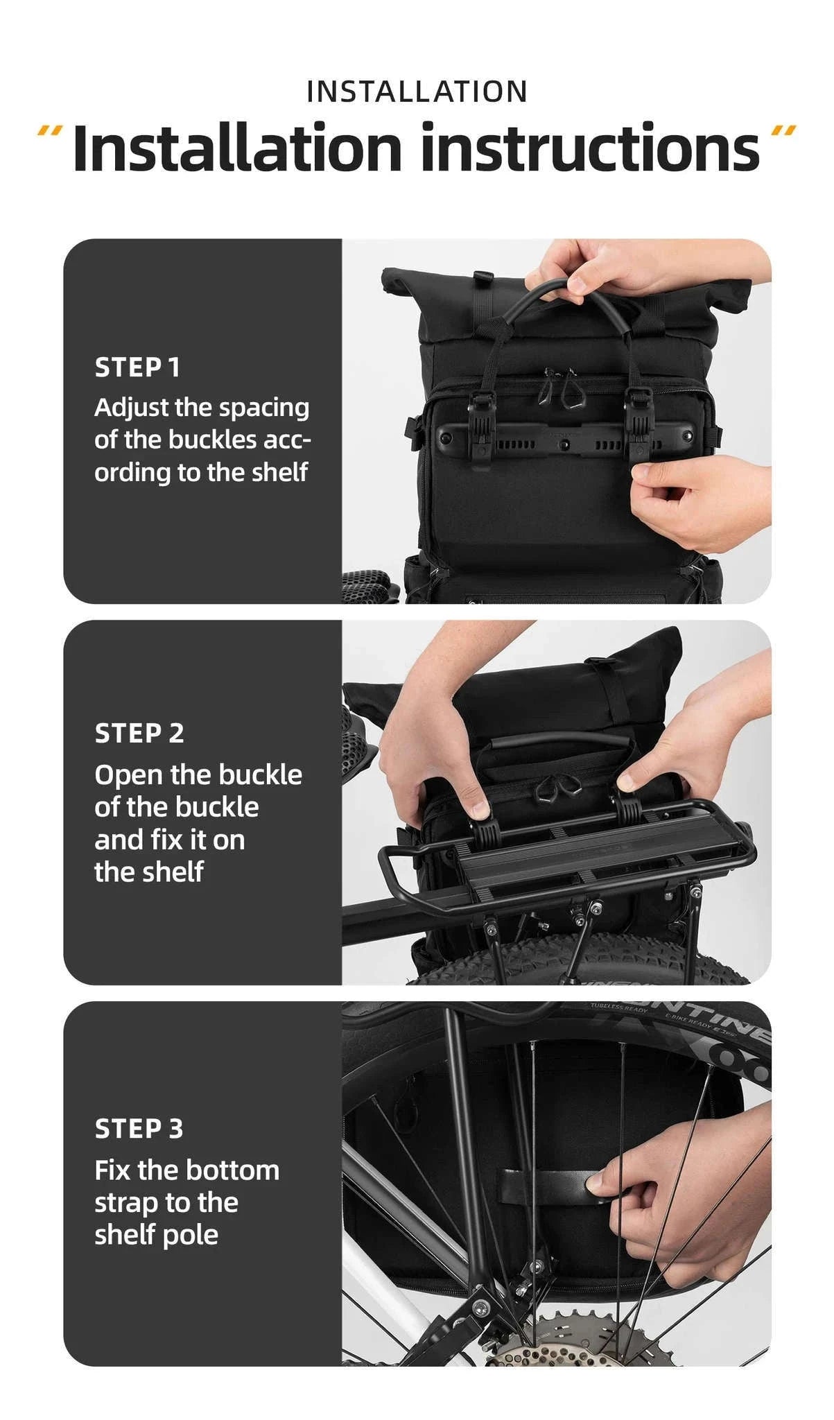 Waterproof Bike Pannier Bag 11–16L Double Side Rack Storage-30140102002