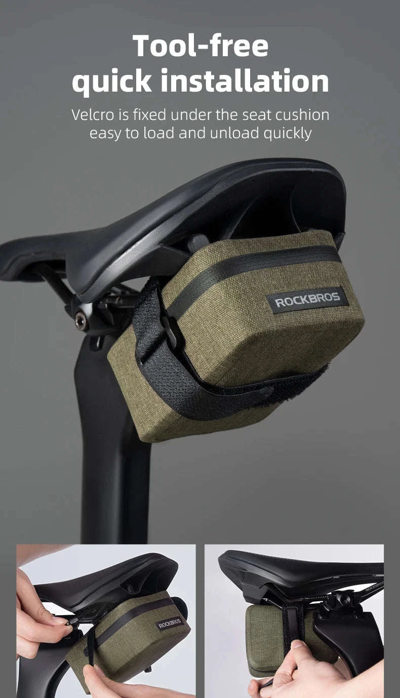 Waterproof Bike Saddle Bag 0.4L Lightweight MTB Road Tail Bag-AS-137 Khaki / About 0.4L
