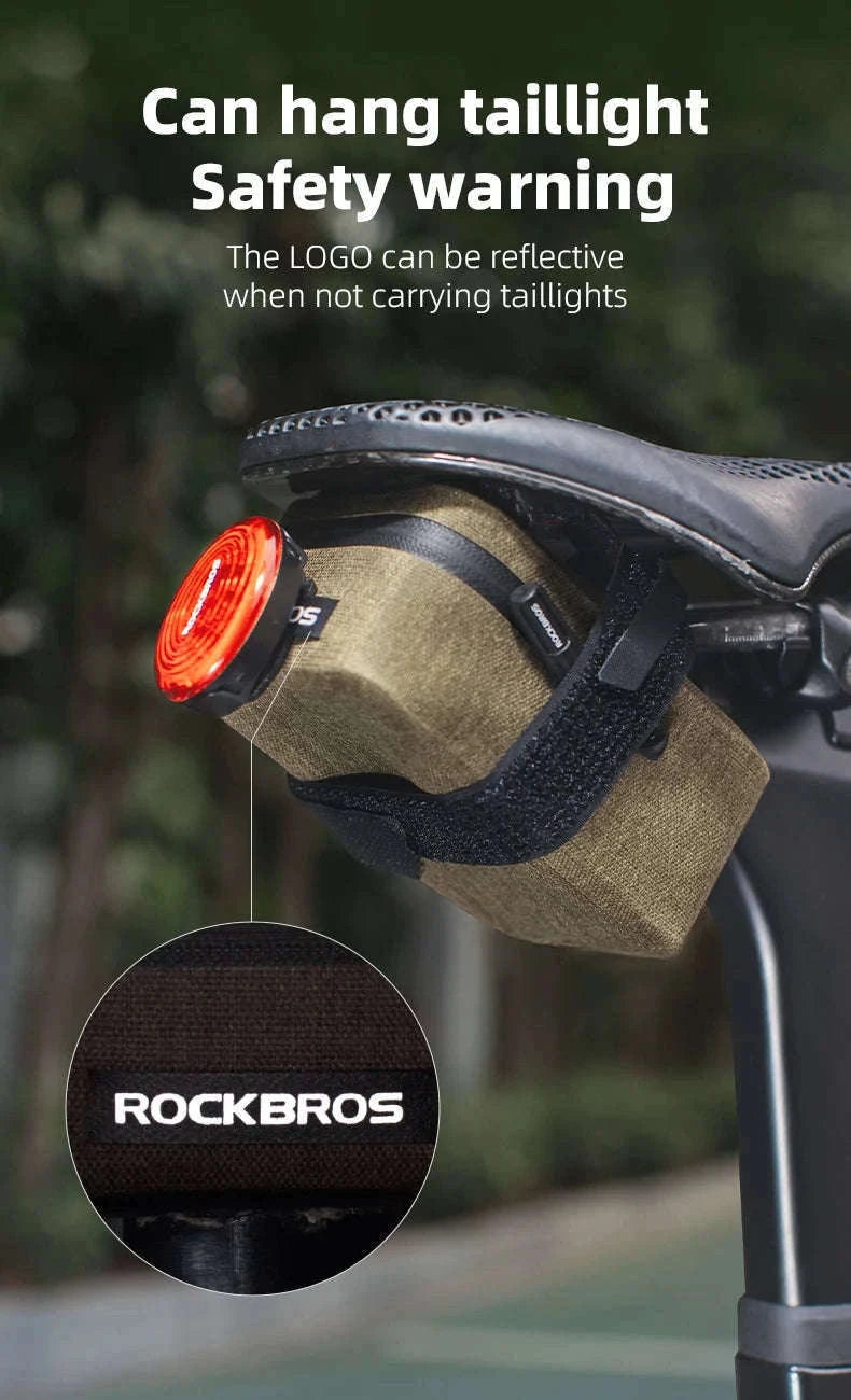 Waterproof Bike Saddle Bag 0.4L Lightweight MTB Road Tail Bag-AS-137 Khaki / About 0.4L