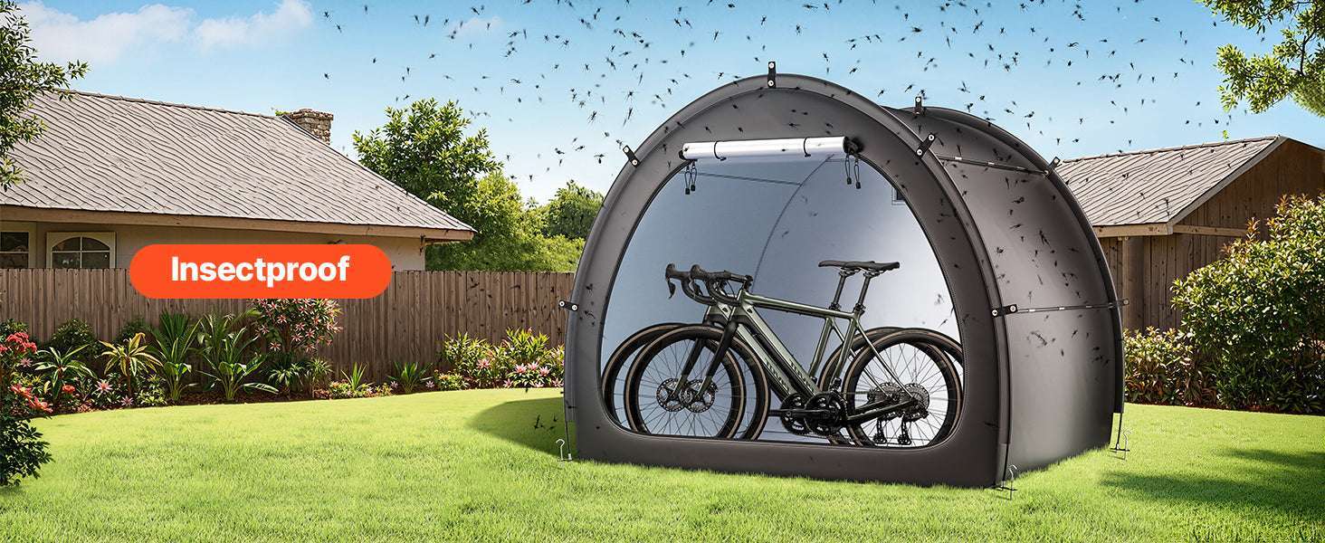Waterproof Bike Storage Tent with Vent Window and Fiberglass Frame-Single Side Opening / United States