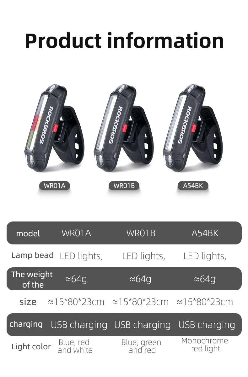 Waterproof Bike Taillight LED Rear Light with Multiple Modes-WR01A -7Modes