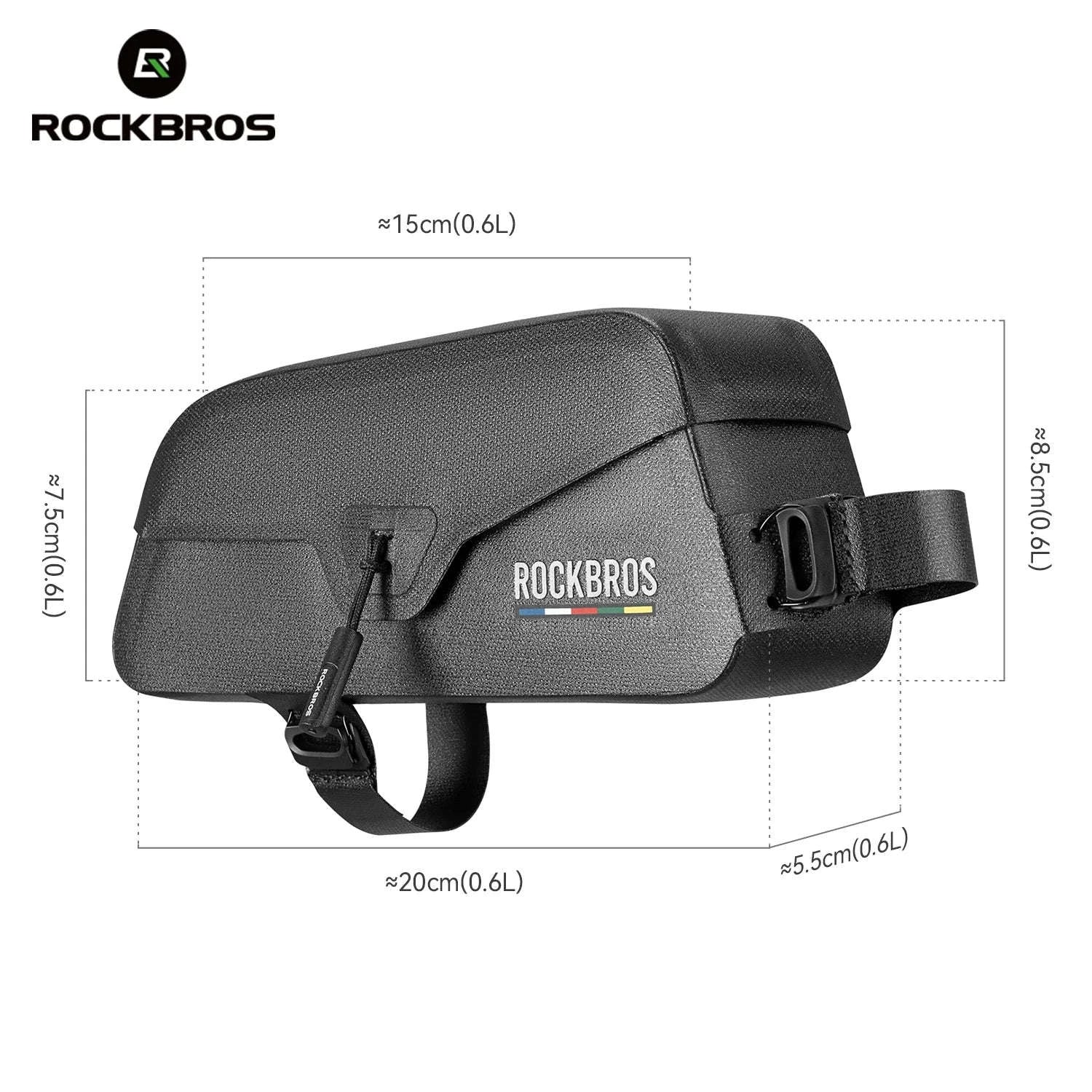 Waterproof Bike Top Tube Bag for Easy Frame Storage-0.6L