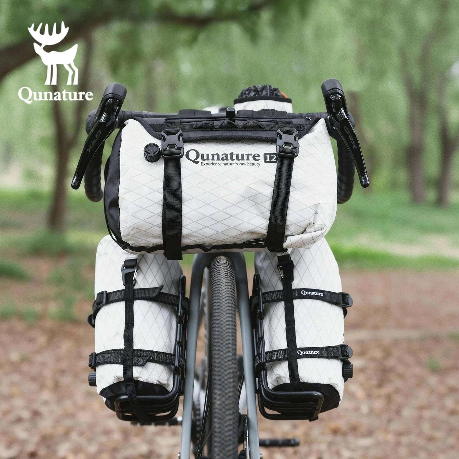 Waterproof Bikepacking Saddle Bag 6L/12L Rack Storage for Cycling-white-12L(only bag)