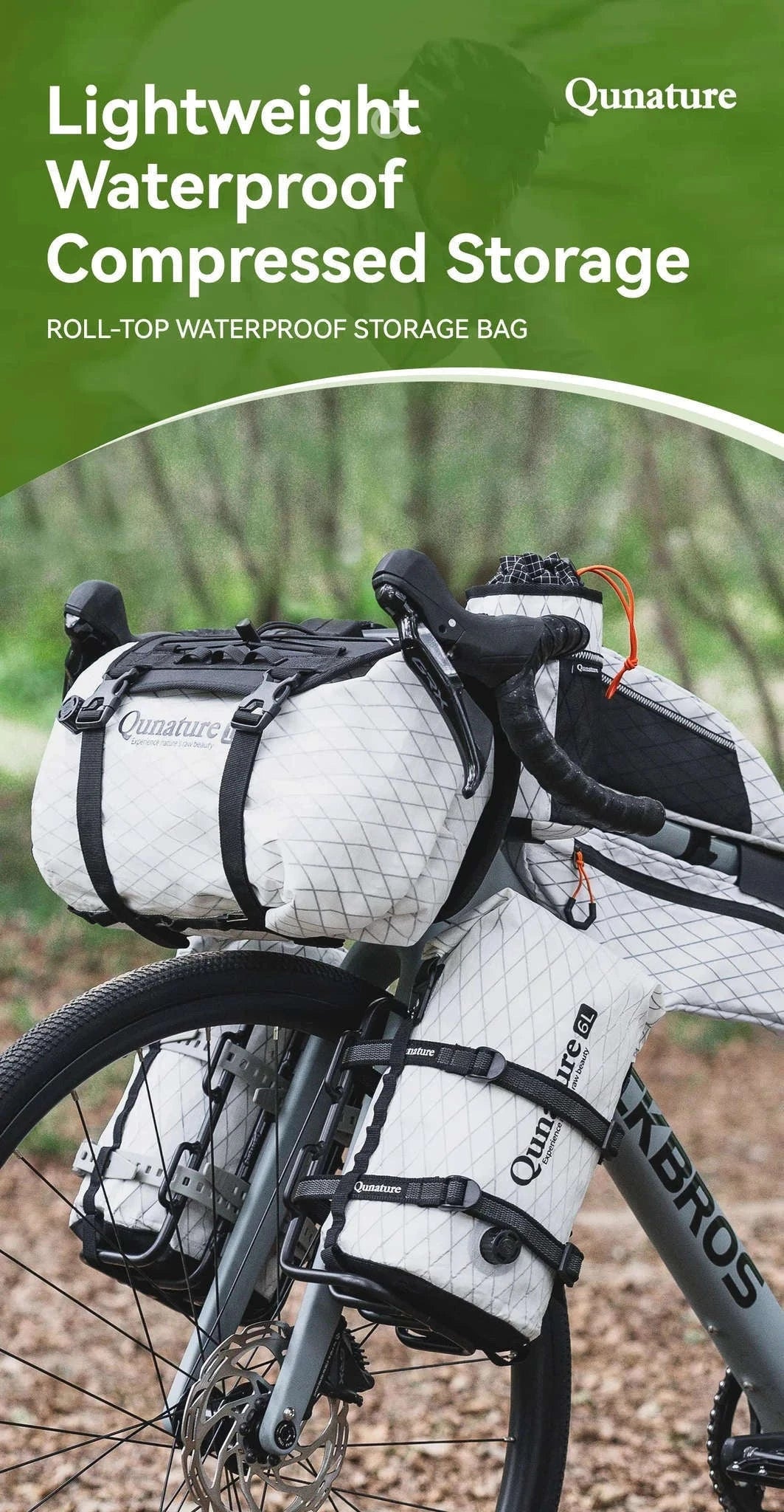 Waterproof Bikepacking Saddle Bag 6L/12L Rack Storage for Cycling-white-12L(only bag)