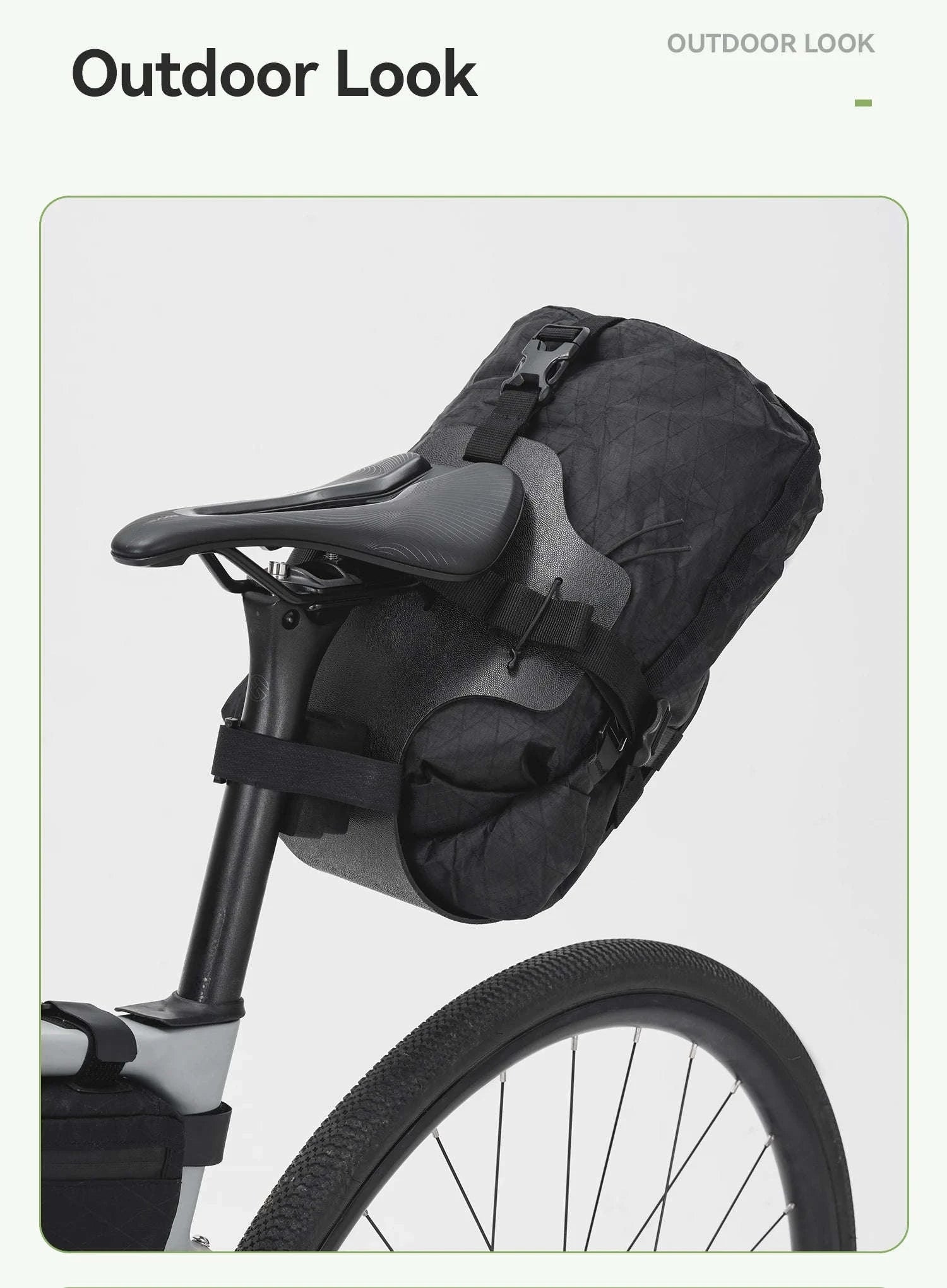 Waterproof Bikepacking Saddle Bag 6L/12L Rack Storage for Cycling-white-12L(only bag)