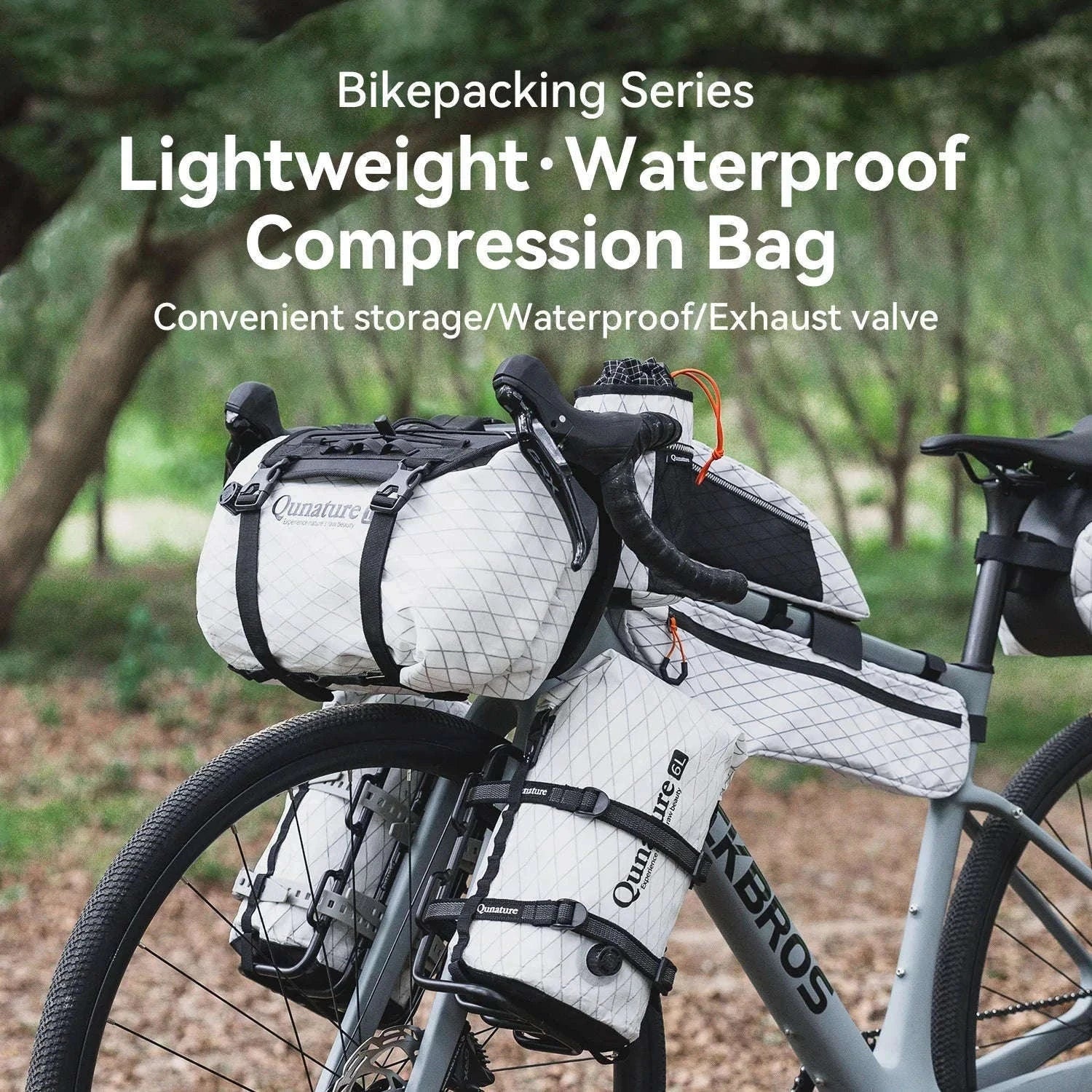 Waterproof Bikepacking Saddle Bag 6L/12L Rack Storage for Cycling-white-12L(only bag)