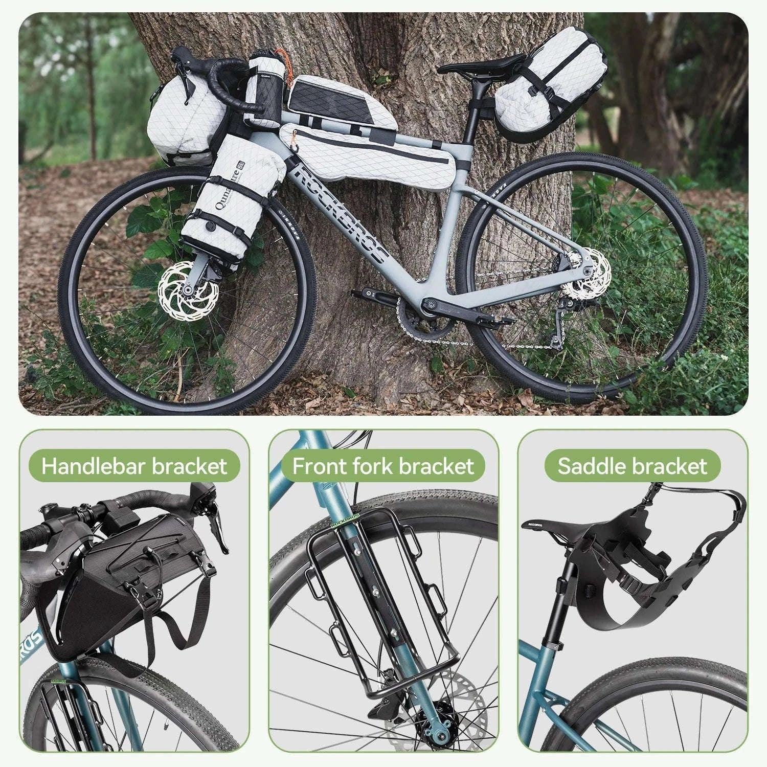 Waterproof Bikepacking Saddle Bag 6L/12L Rack Storage for Cycling-white-12L(only bag)