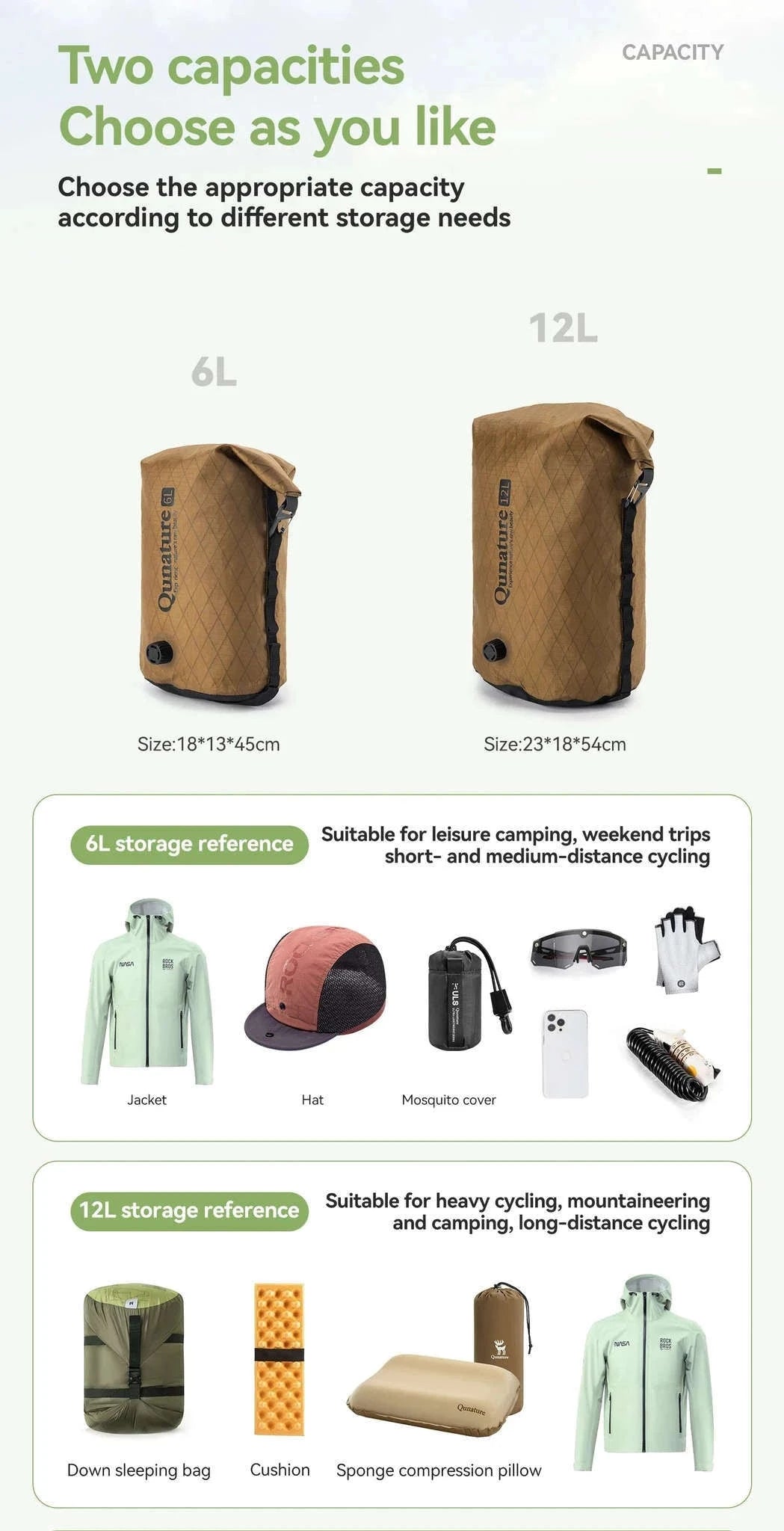 Waterproof Bikepacking Saddle Bag 6L/12L Rack Storage for Cycling-white-12L(only bag)
