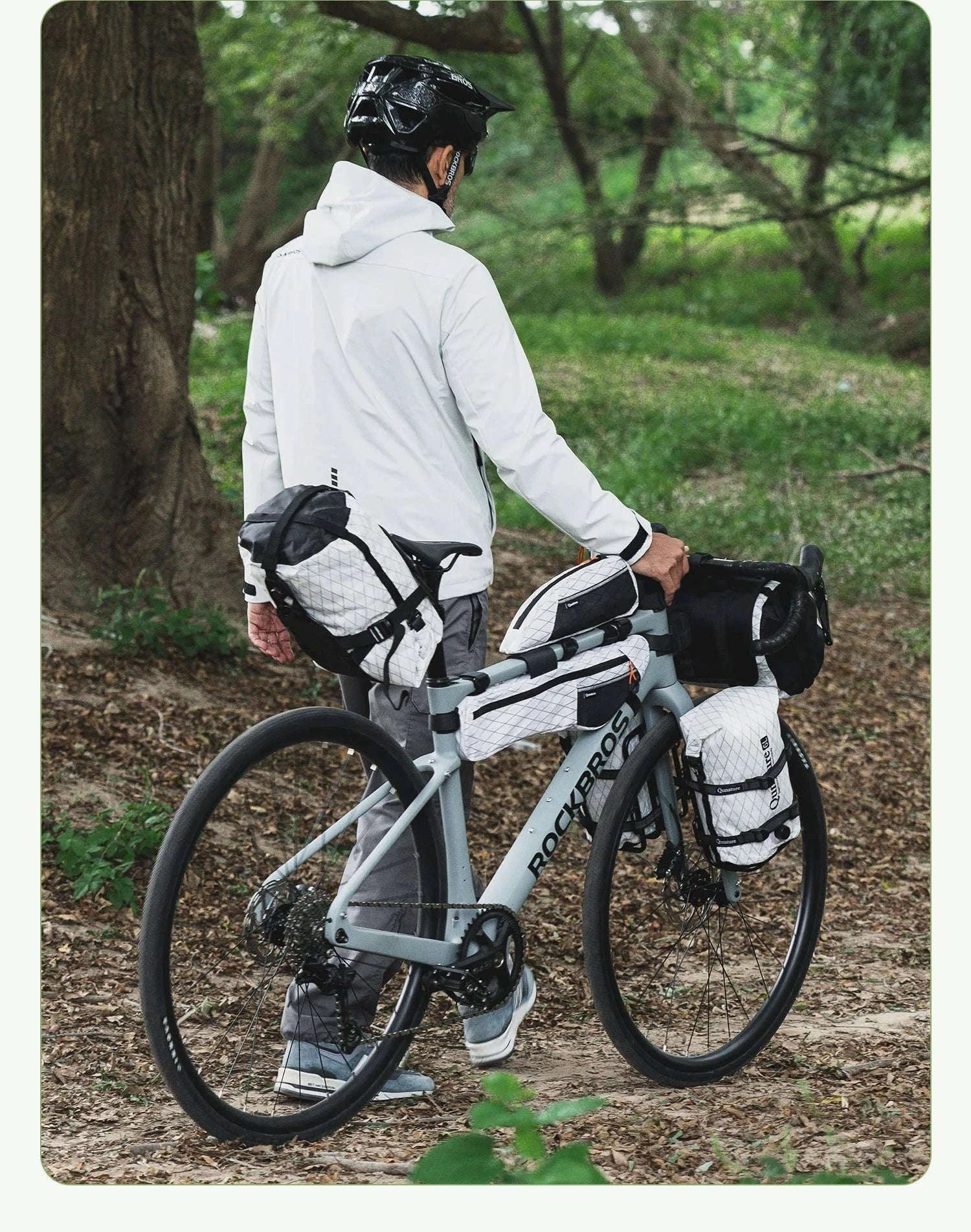 Waterproof Bikepacking Saddle Bag 6L/12L Rack Storage for Cycling-white-12L(only bag)