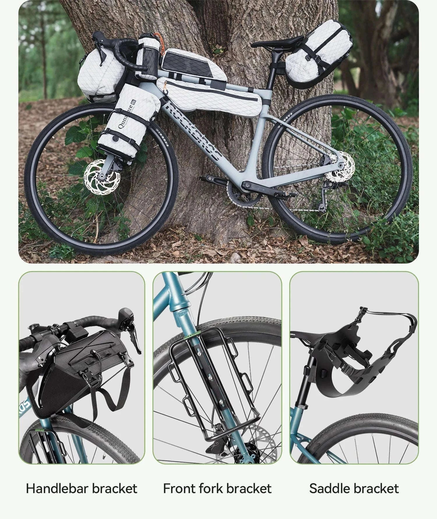 Waterproof Bikepacking Saddle Bag 6L/12L Rack Storage for Cycling-white-12L(only bag)