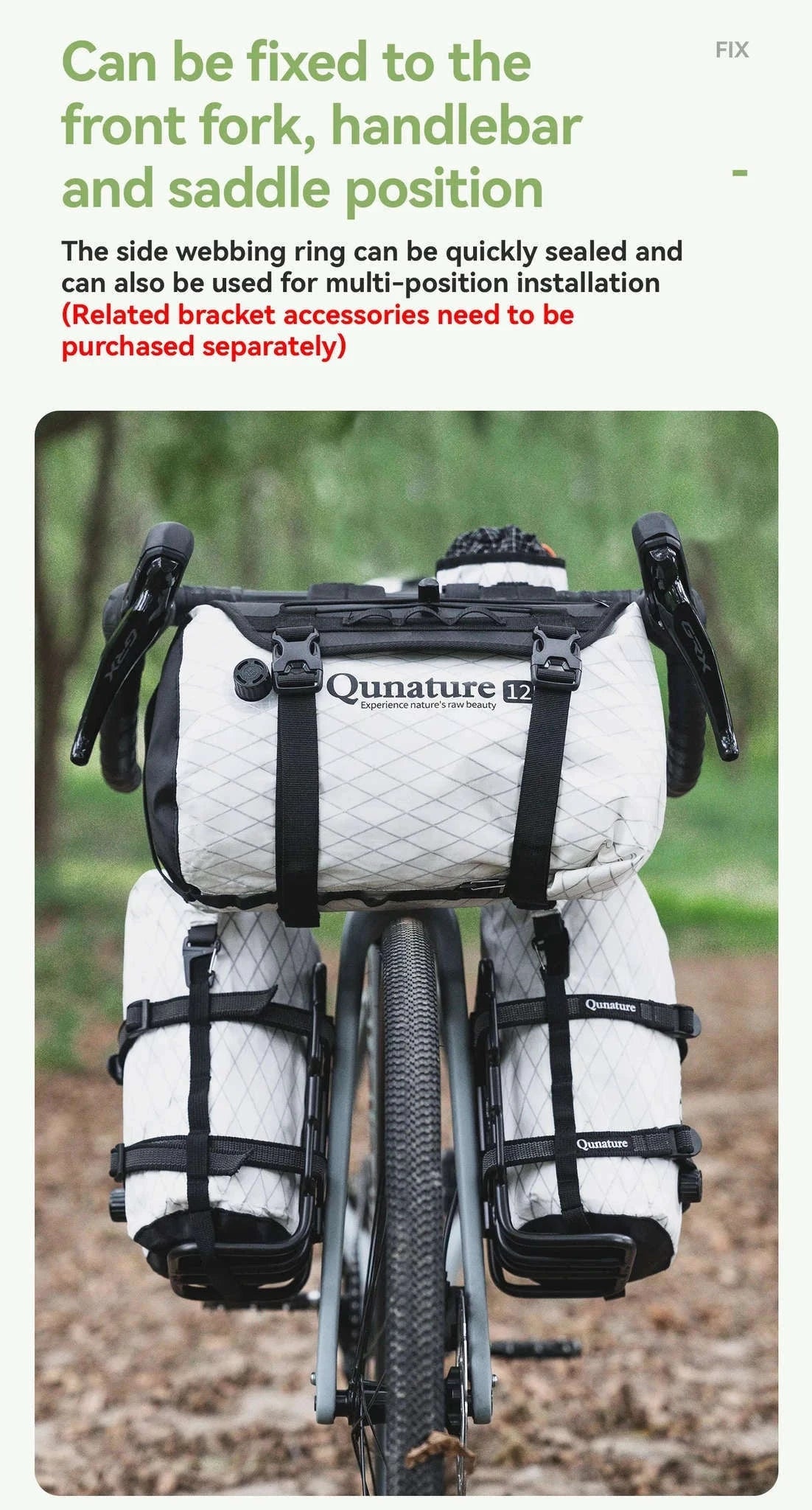 Waterproof Bikepacking Saddle Bag 6L/12L Rack Storage for Cycling-white-12L(only bag)