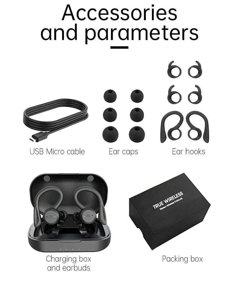 Waterproof Bluetooth 5.0 Sport Earbuds with 20H Playtime & Dual Wear Fit-Pink