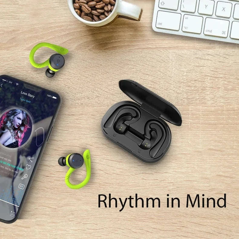 Waterproof Bluetooth 5.0 Sport Earbuds with 20H Playtime & Dual Wear Fit-Pink