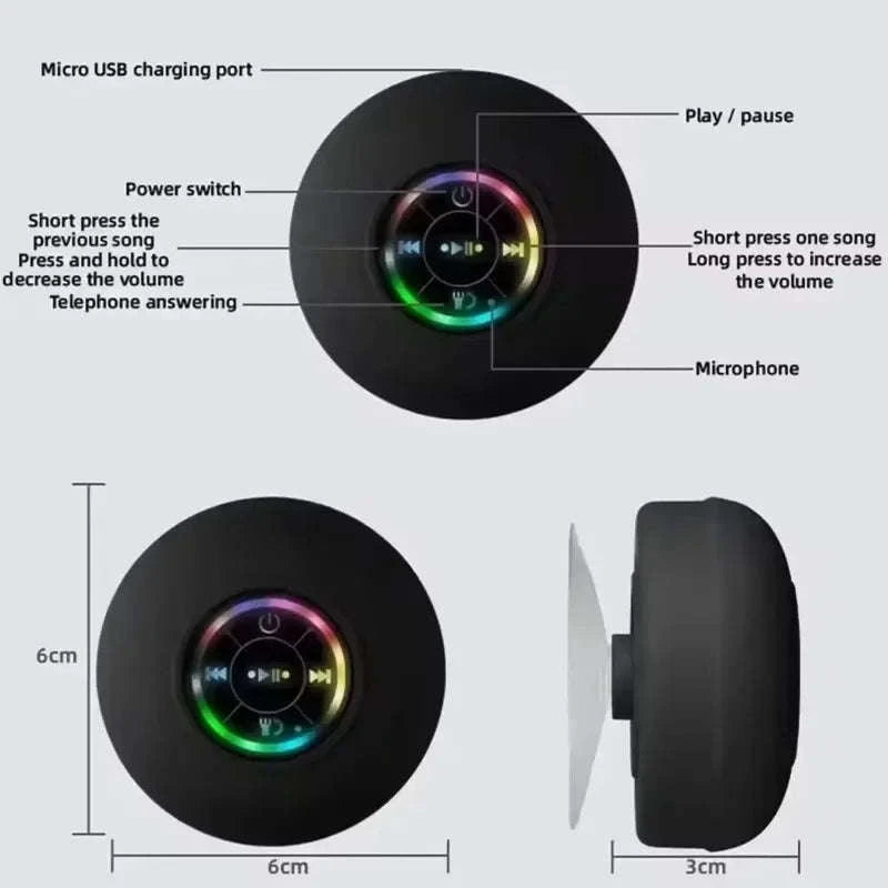 Waterproof Bluetooth Speaker-Black / China Mainland