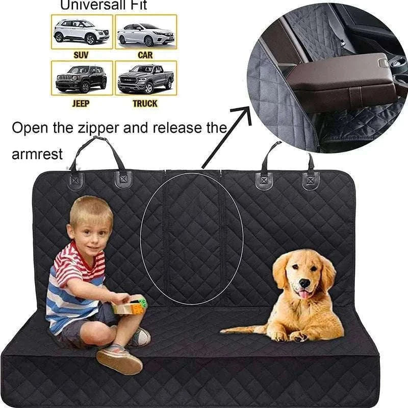 Waterproof Car Dog Seat Cover for Back Seat Protection-black