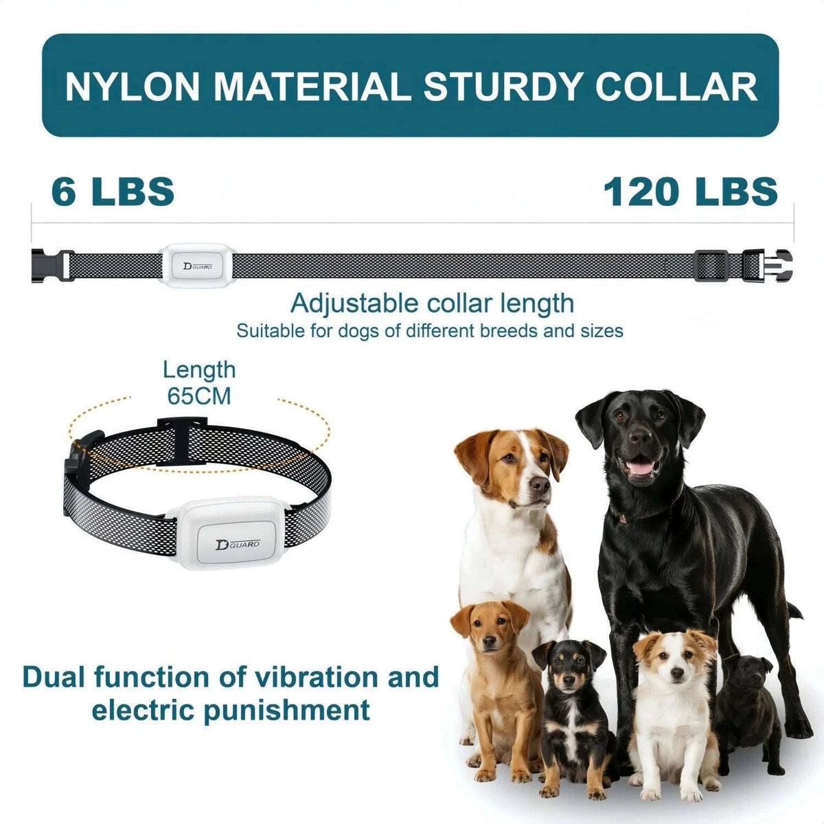Waterproof Dog Training Collar with Remote Control-518-1-NY-White / USB
