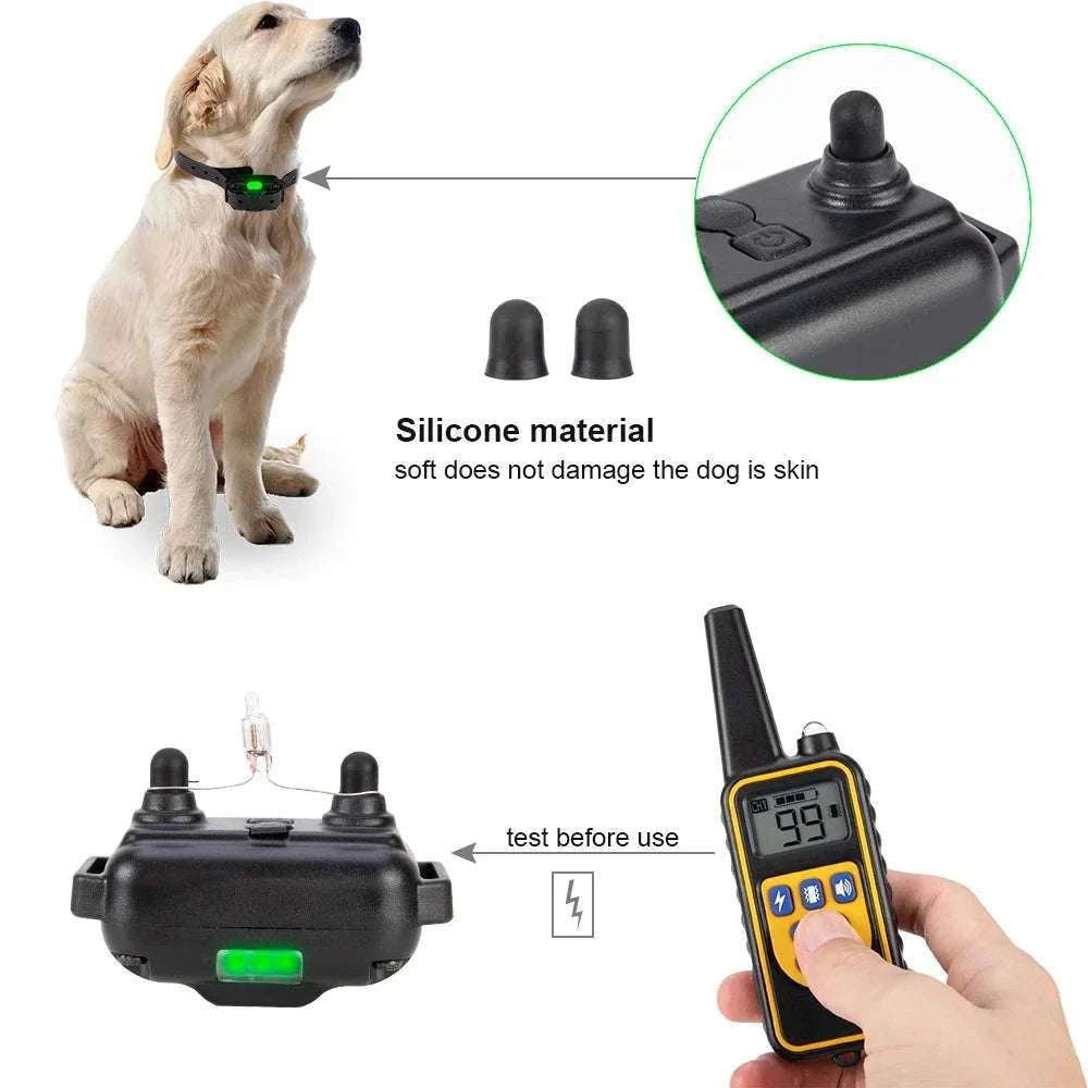Waterproof Dog Training Collar with Remote, Rechargeable Anti-Bark-For 2 Dogs