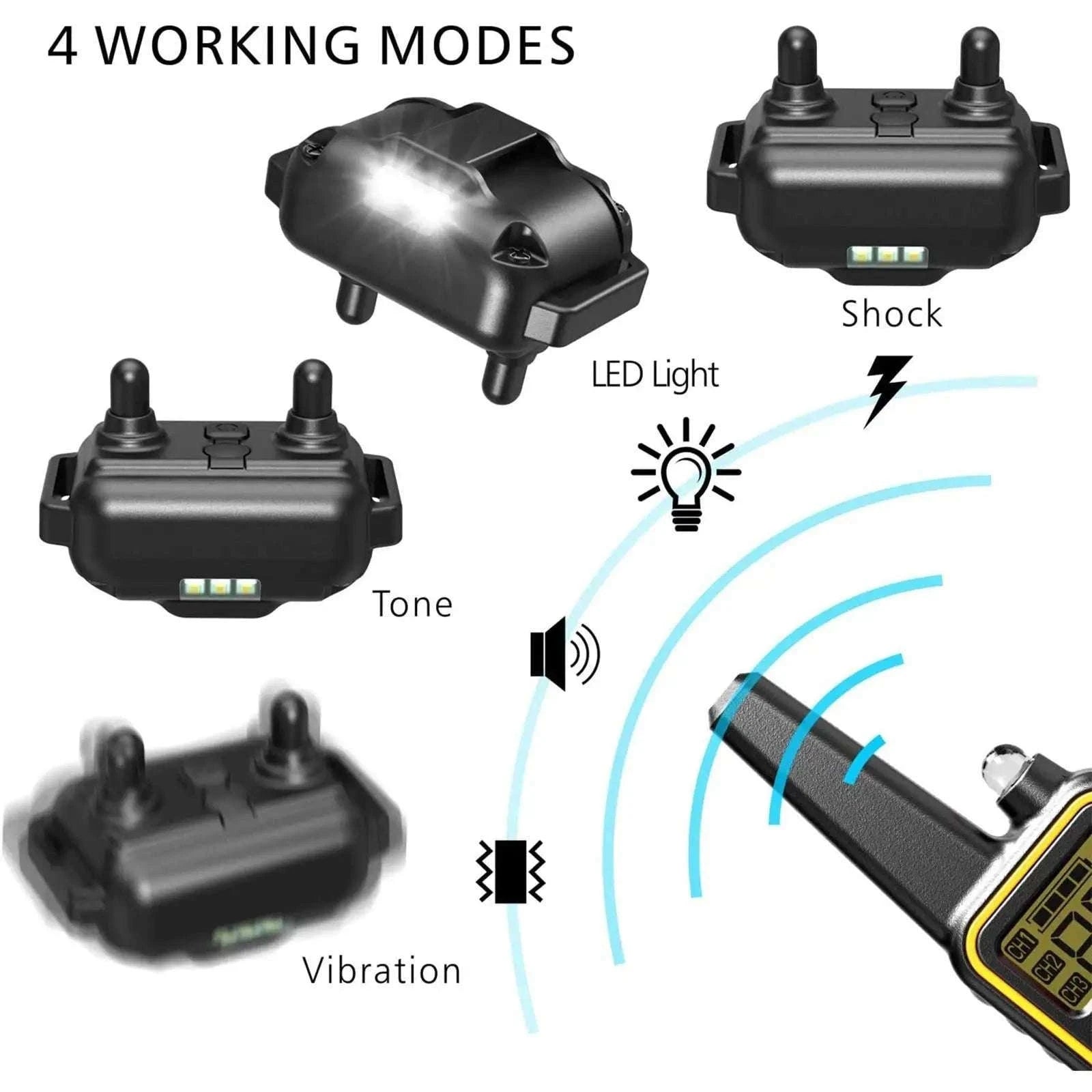 Waterproof Dog Training Collar with Remote, Rechargeable Anti-Bark-For 2 Dogs