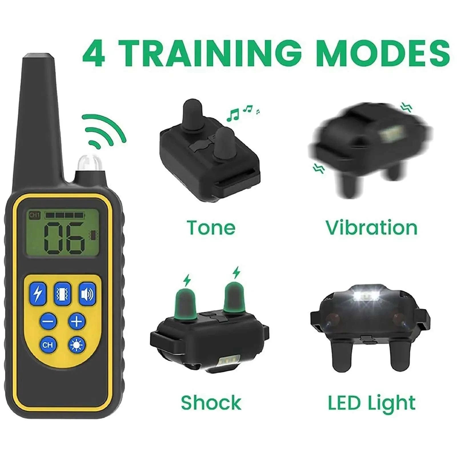 Waterproof Dog Training Collar with Remote, Rechargeable Anti-Bark-For 2 Dogs