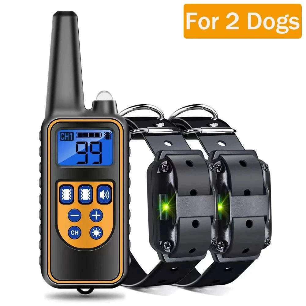 Waterproof Dog Training Collar with Remote, Rechargeable Anti-Bark-For 2 Dogs