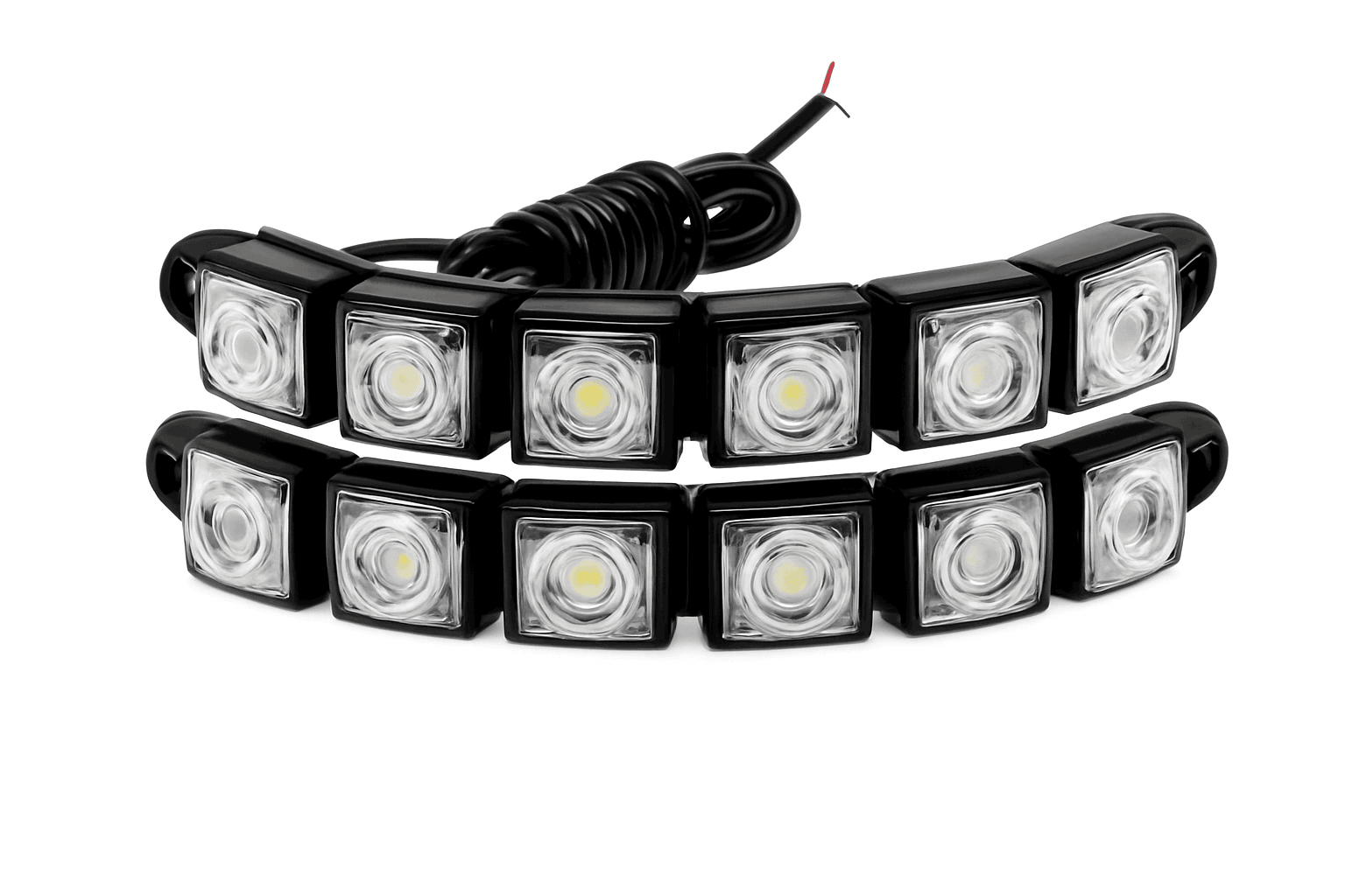 Waterproof Flexible 6-LED Car Daytime Running Light Strip, 2-Pack-White