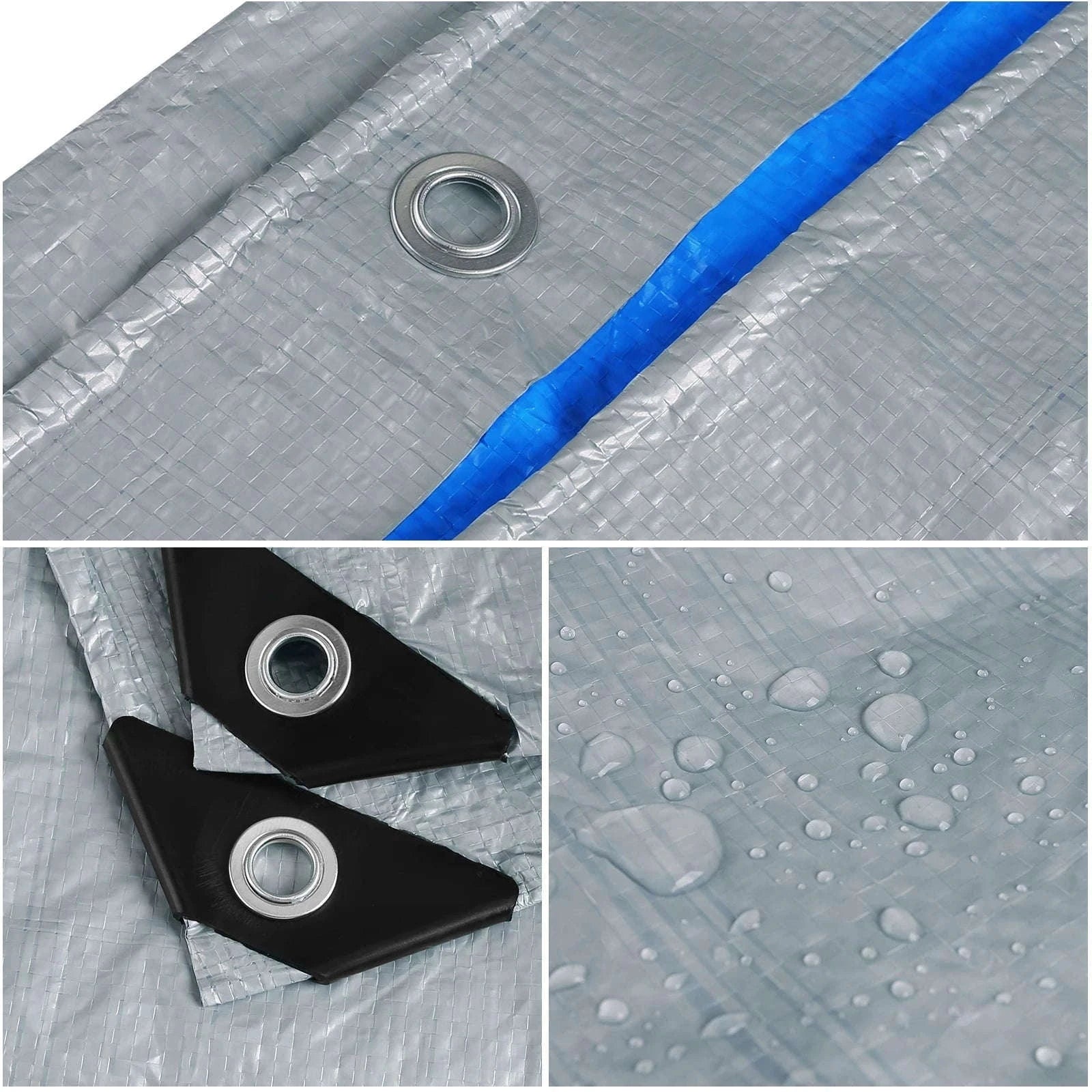 Waterproof Heavy Duty Tarpaulin Outdoor Cover-Green and Ropes / 3x4M