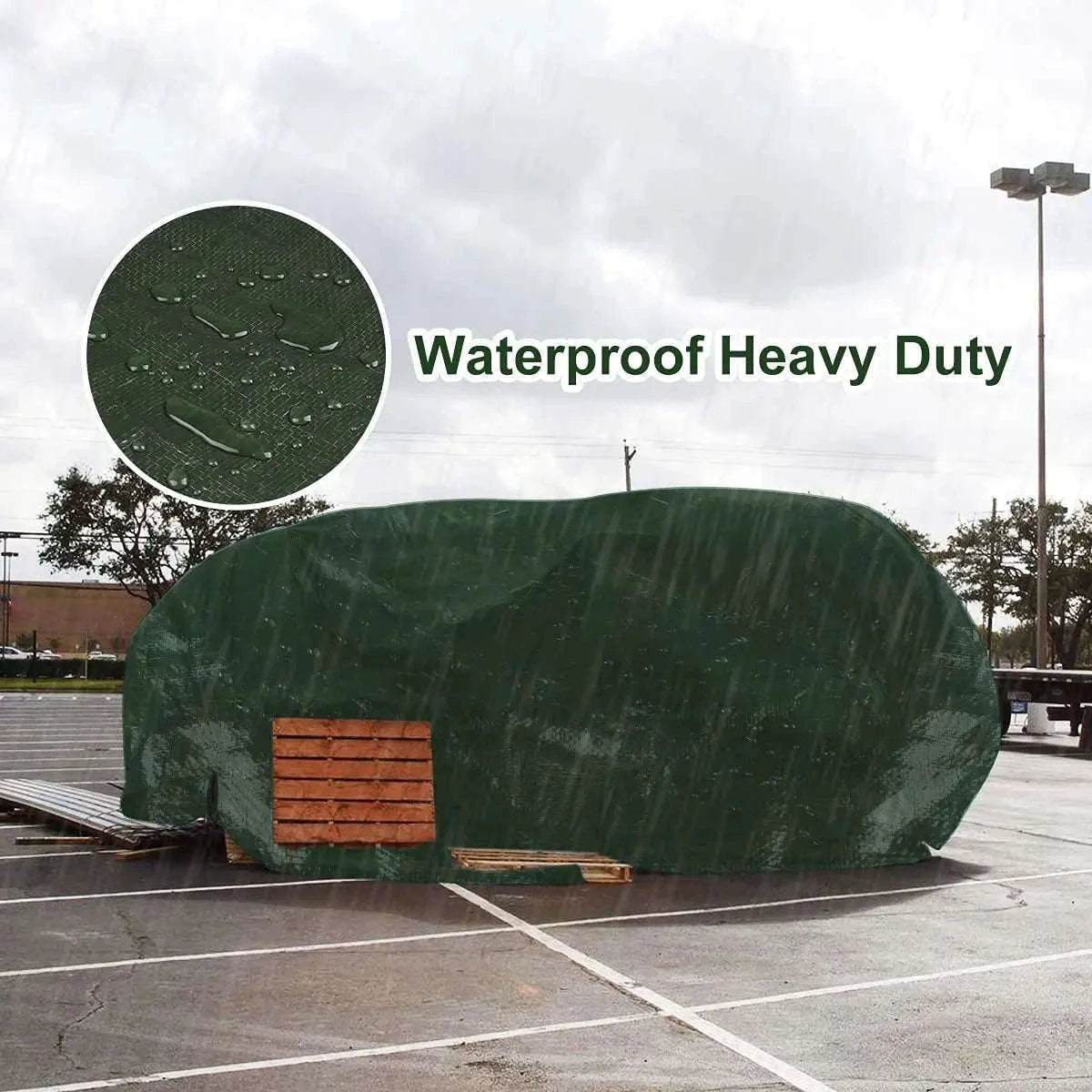 Waterproof Heavy Duty Tarpaulin Outdoor Cover-Green and Ropes / 3x4M