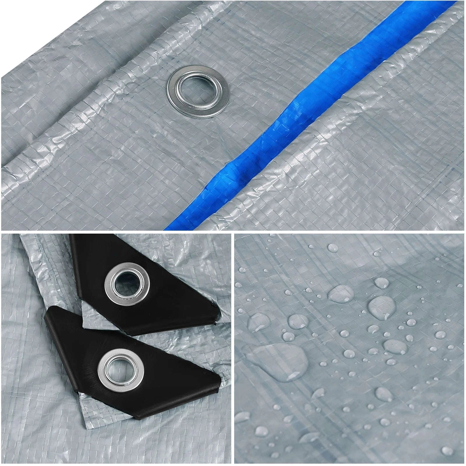 Waterproof Heavy Duty Tarpaulin Outdoor Cover-Green and Ropes / 3x4M