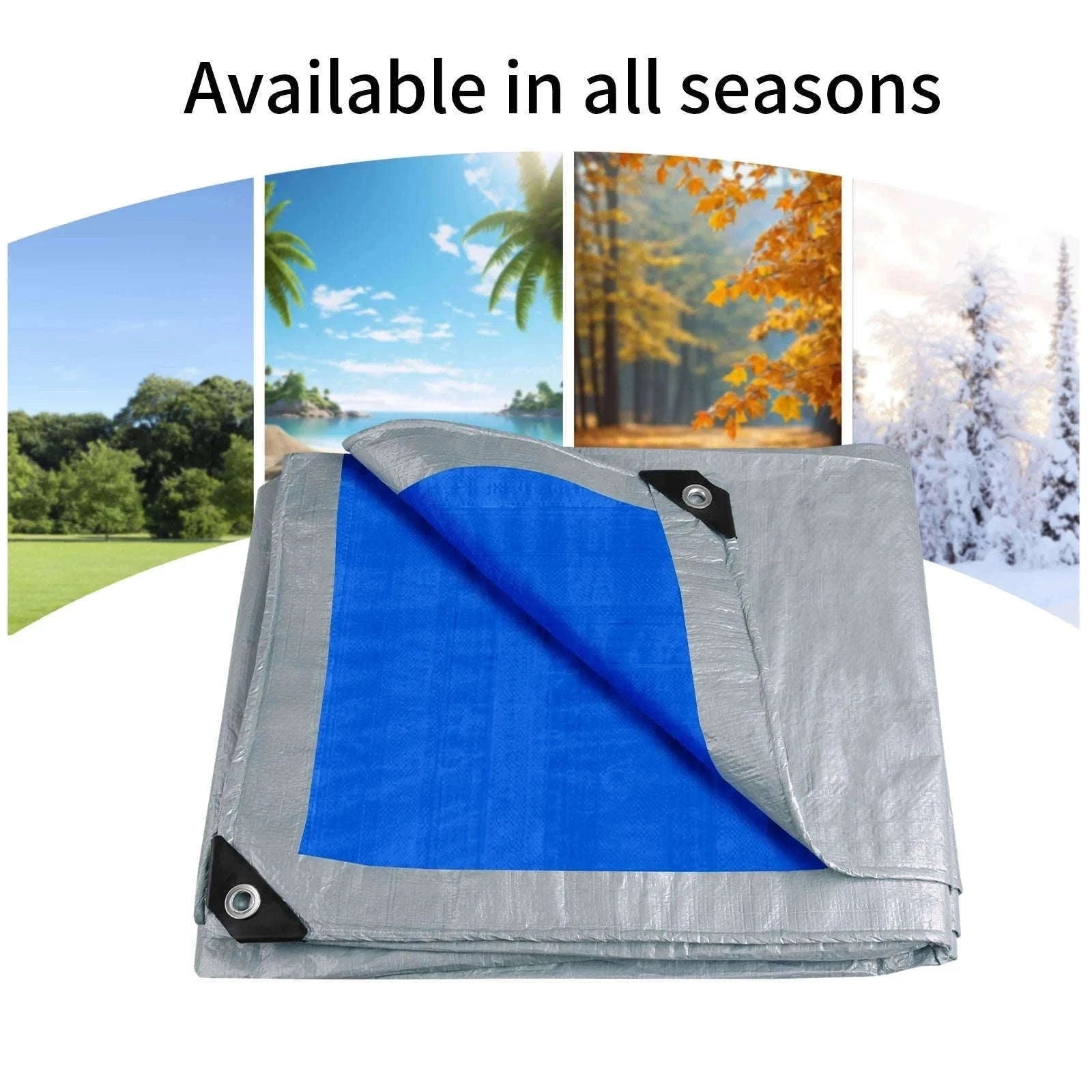 Waterproof Heavy Duty Tarpaulin Outdoor Cover-Green and Ropes / 3x4M