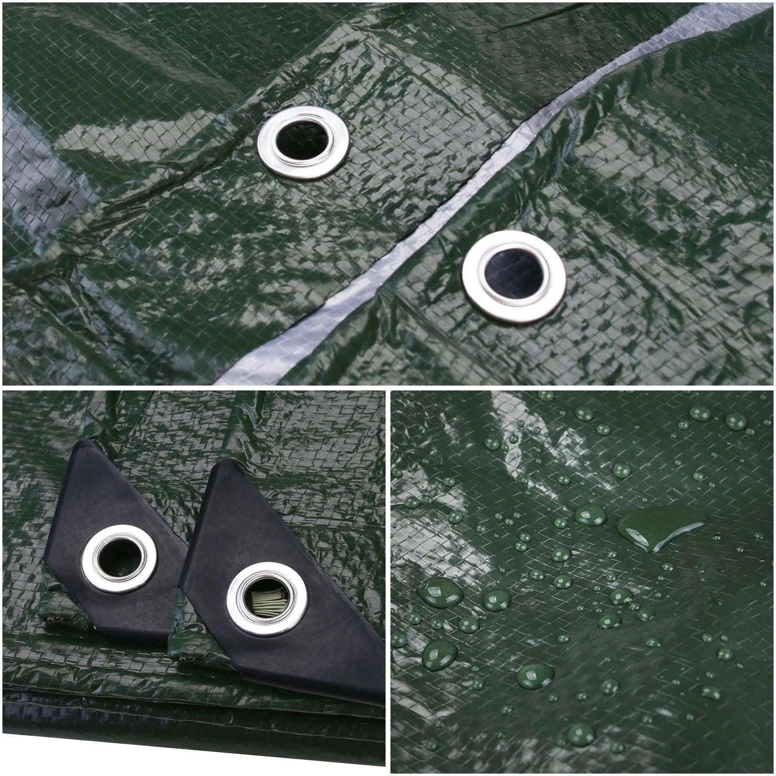 Waterproof Heavy Duty Tarpaulin Outdoor Cover-Green and Ropes / 3x4M