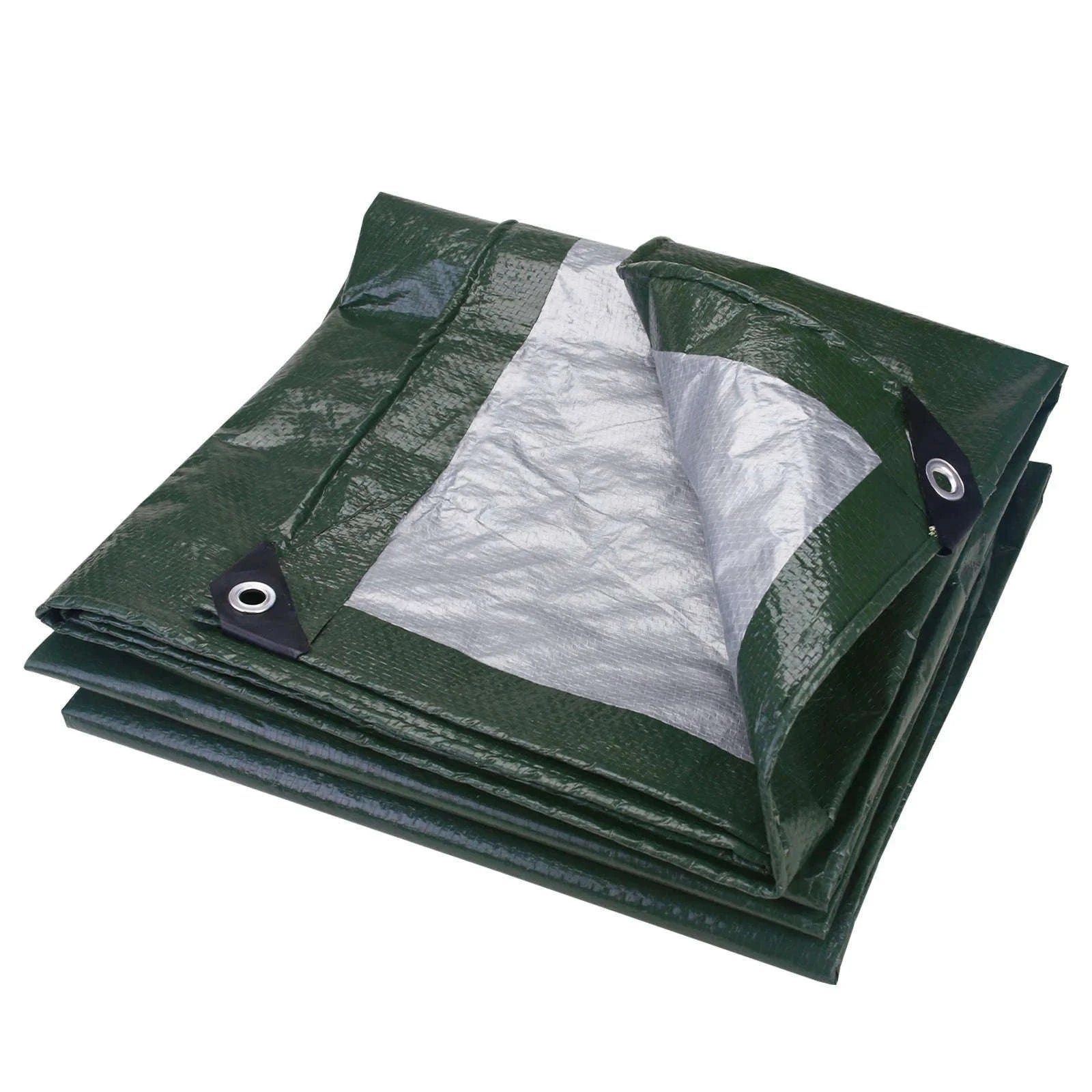 Waterproof Heavy Duty Tarpaulin Outdoor Cover-Green and Ropes / 3x4M
