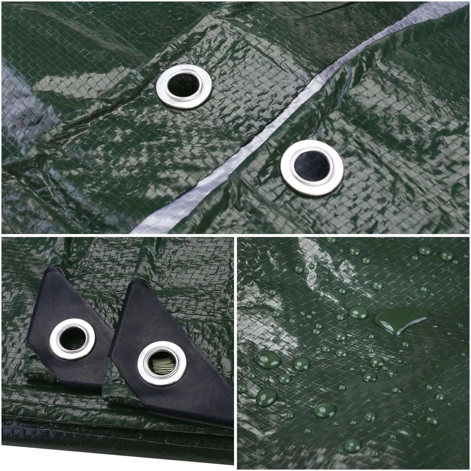 Waterproof Heavy Duty Tarpaulin Outdoor Cover-Green and Ropes / 3x4M