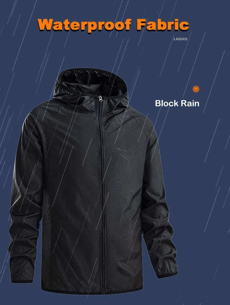 Waterproof Hiking Jacket for Men and Women Sun Protection-Unisex Sky Blue / 4XL
