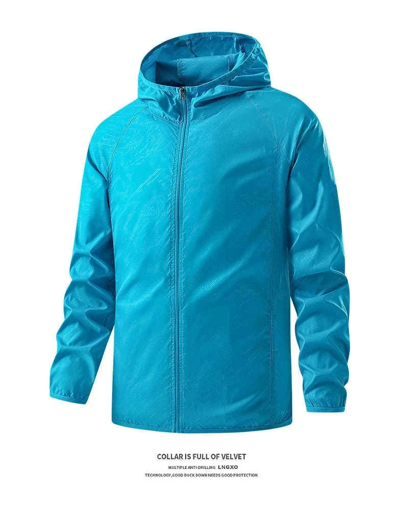 Waterproof Hiking Jacket for Men and Women Sun Protection-Unisex Sky Blue / 4XL
