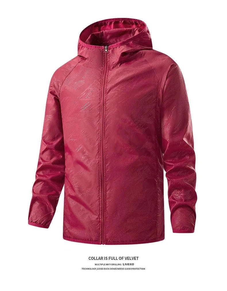 Waterproof Hiking Jacket with Packable Carry Pouch-Unisex Sky Blue / M