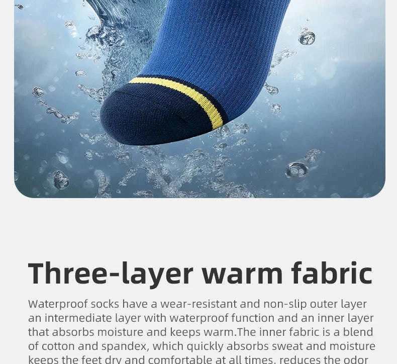Waterproof Knee-High Hiking Socks for Outdoor, Snow, and Cycling-600092-KQ / S(EUR 37-39)