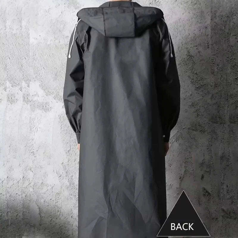 Waterproof Long Raincoat for Reliable Rain Protection-black / XXL