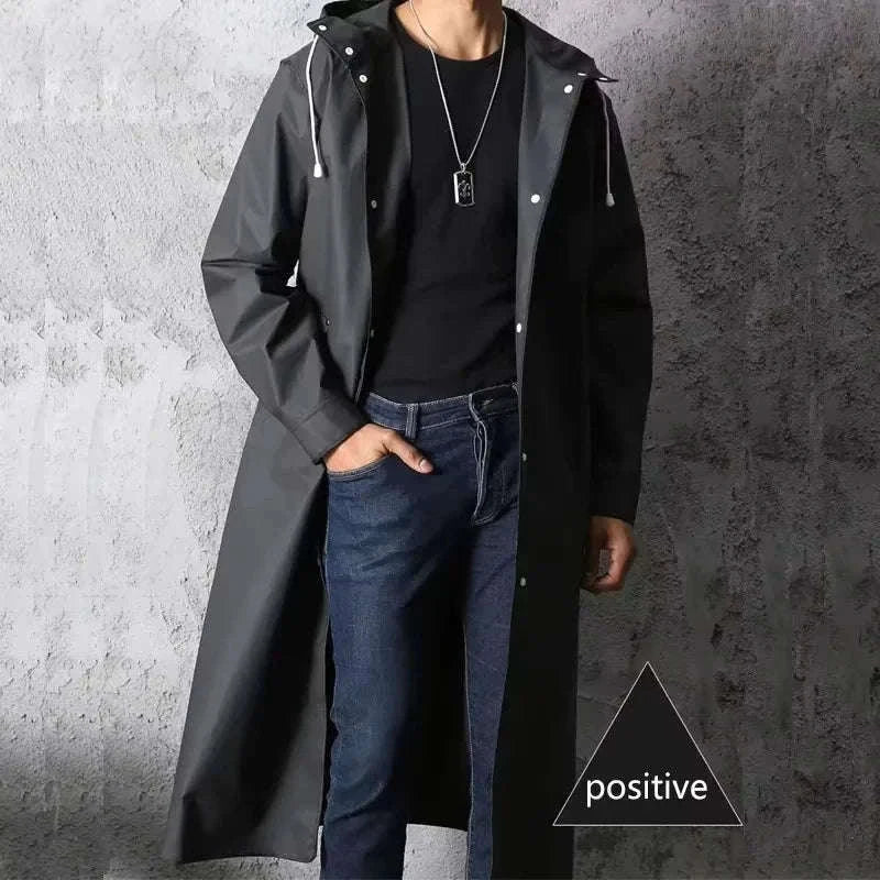 Waterproof Long Raincoat for Reliable Rain Protection-black / XXL
