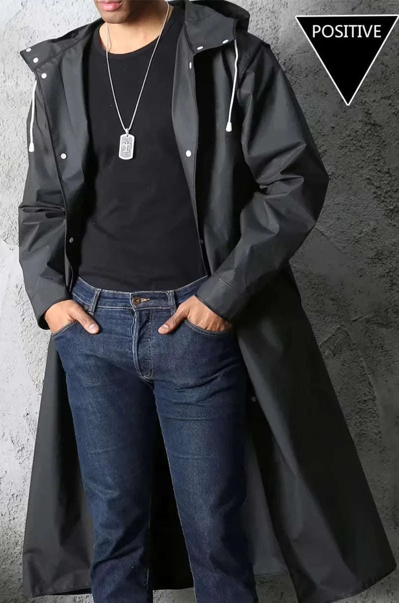 Waterproof Long Raincoat for Reliable Rain Protection-black / XXL