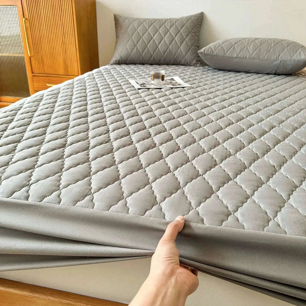 Waterproof Mattress Protector Fitted Sheet for Everyday Clean Sleep-Gray / 150x200x30cm