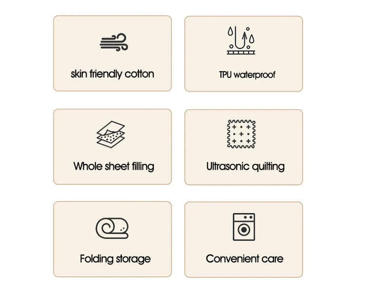 Waterproof Mattress Topper-white / Full 137x190cm