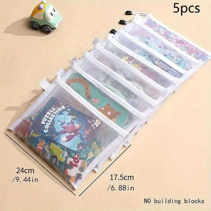 Waterproof Mesh Zipper Pouch Set (5pcs)-5pc-L / China Mainland