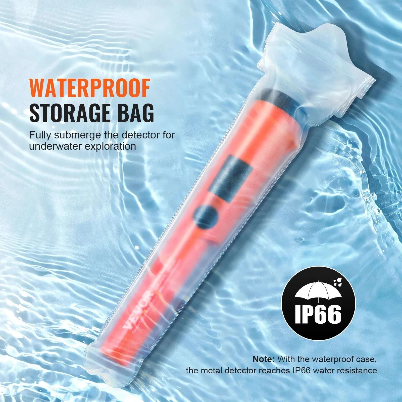 Waterproof Metal Detector Pinpointer Wand with 3 Modes-TS102 IP68 / United States