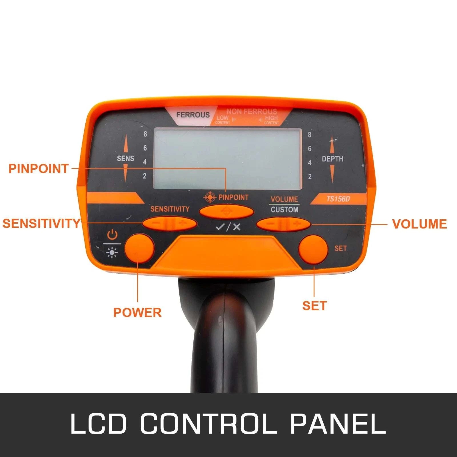 Waterproof Metal Detector with LCD Display & Adjustable Shaft-