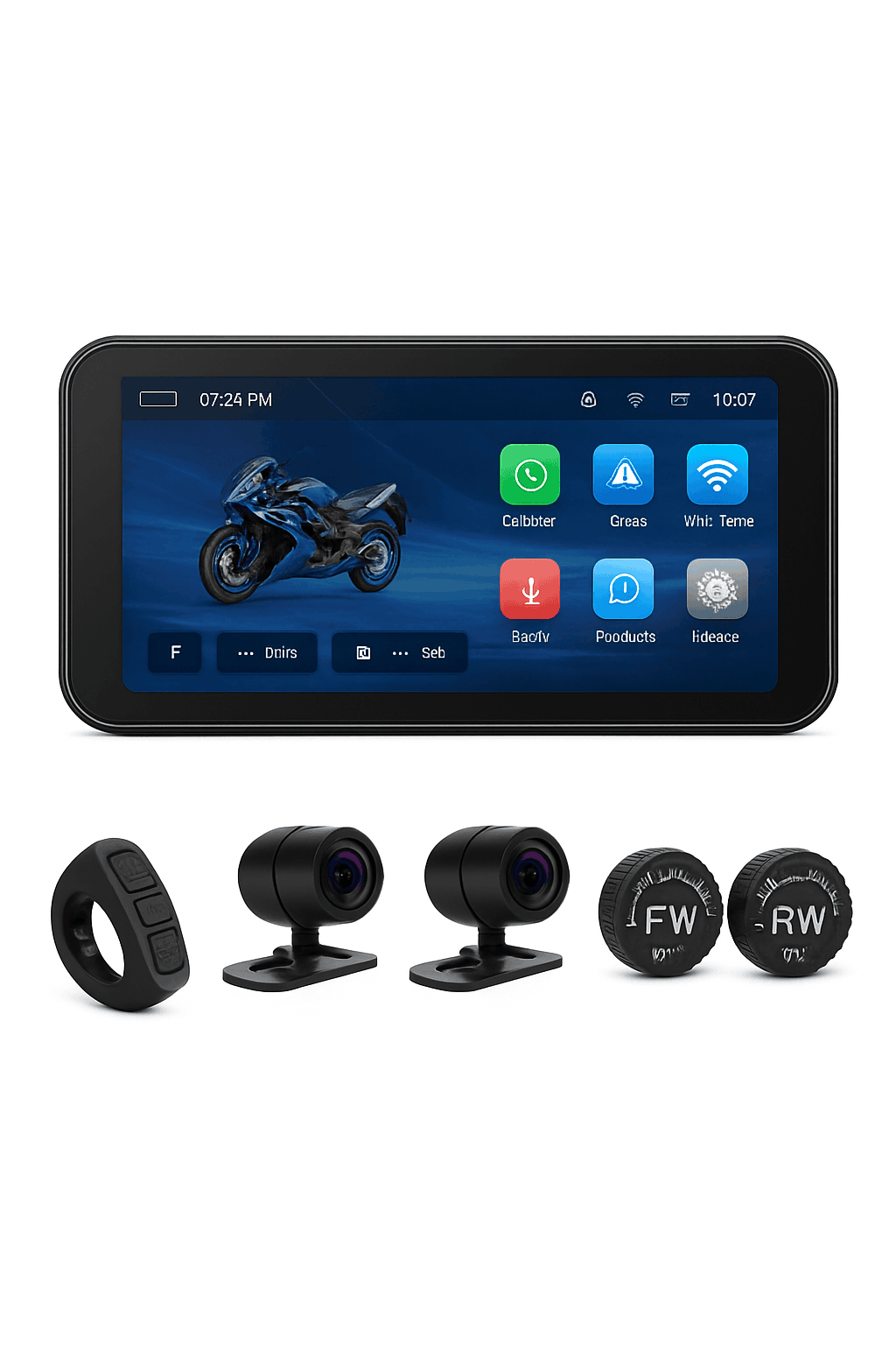 Waterproof Motorcycle GPS with 6.25" Display and DVR-No recorder