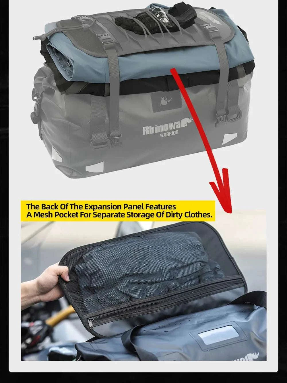 Waterproof Motorcycle Saddle Bag 20L 40L 65L Tail Seat Storage Pack-20L / China Mainland